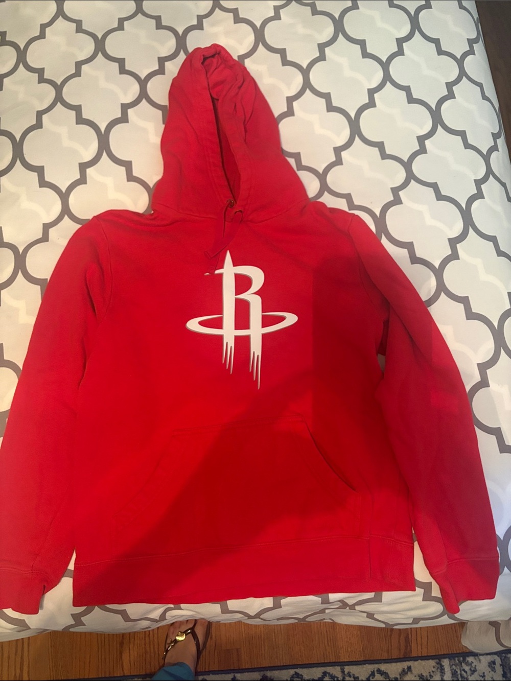 Fanatics Red Houston Rockets Pullover Hoodie with White Logo